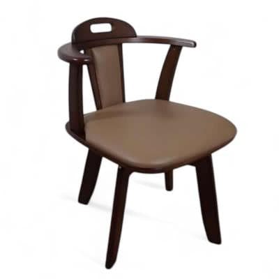 【新品訳あり】2脚セット 360度回転ダイニングチェアー(ダークブラウン)