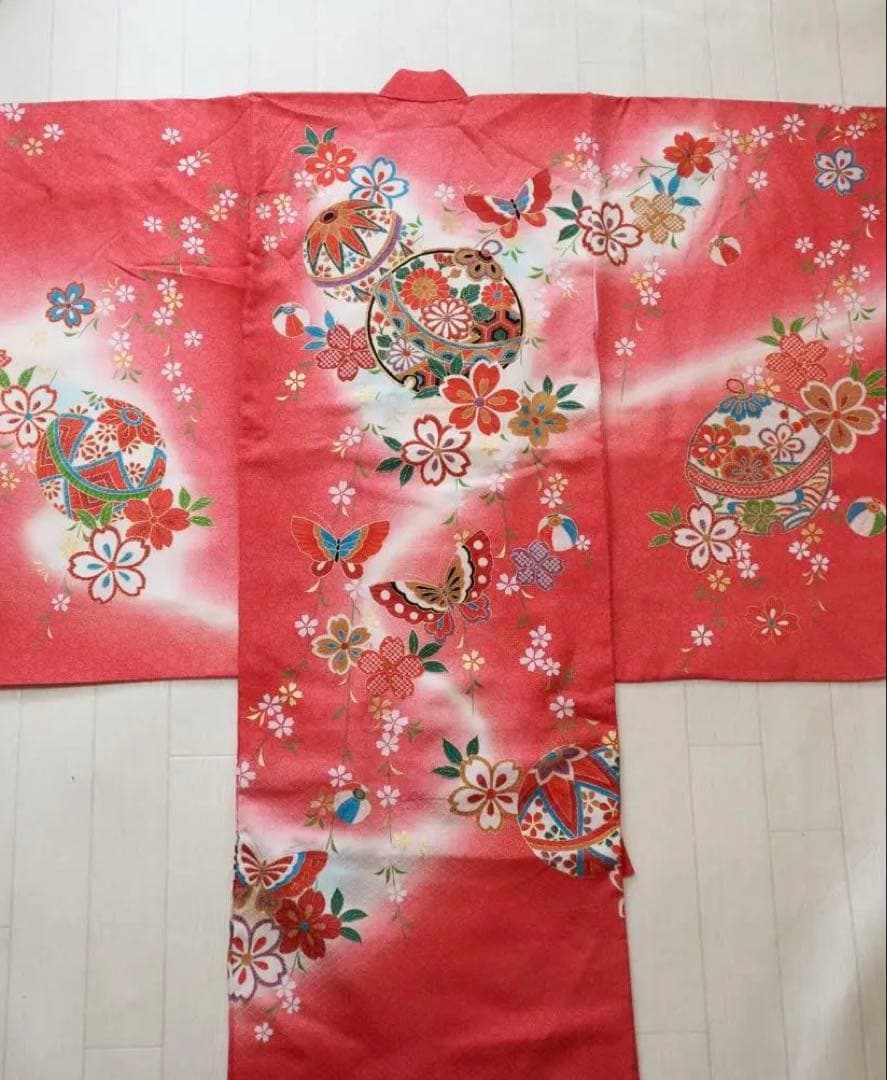 新品未使用　正絹　総絞り　被布　3歳　着物　一つ身　フルセット