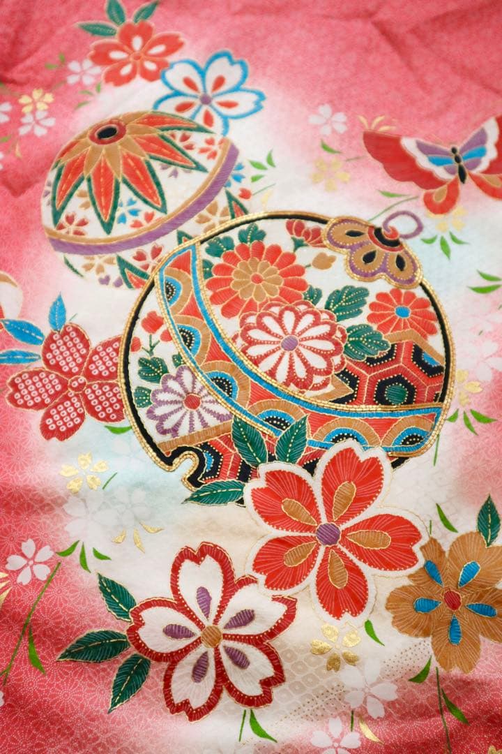 新品未使用　正絹　総絞り　被布　3歳　着物　一つ身　フルセット