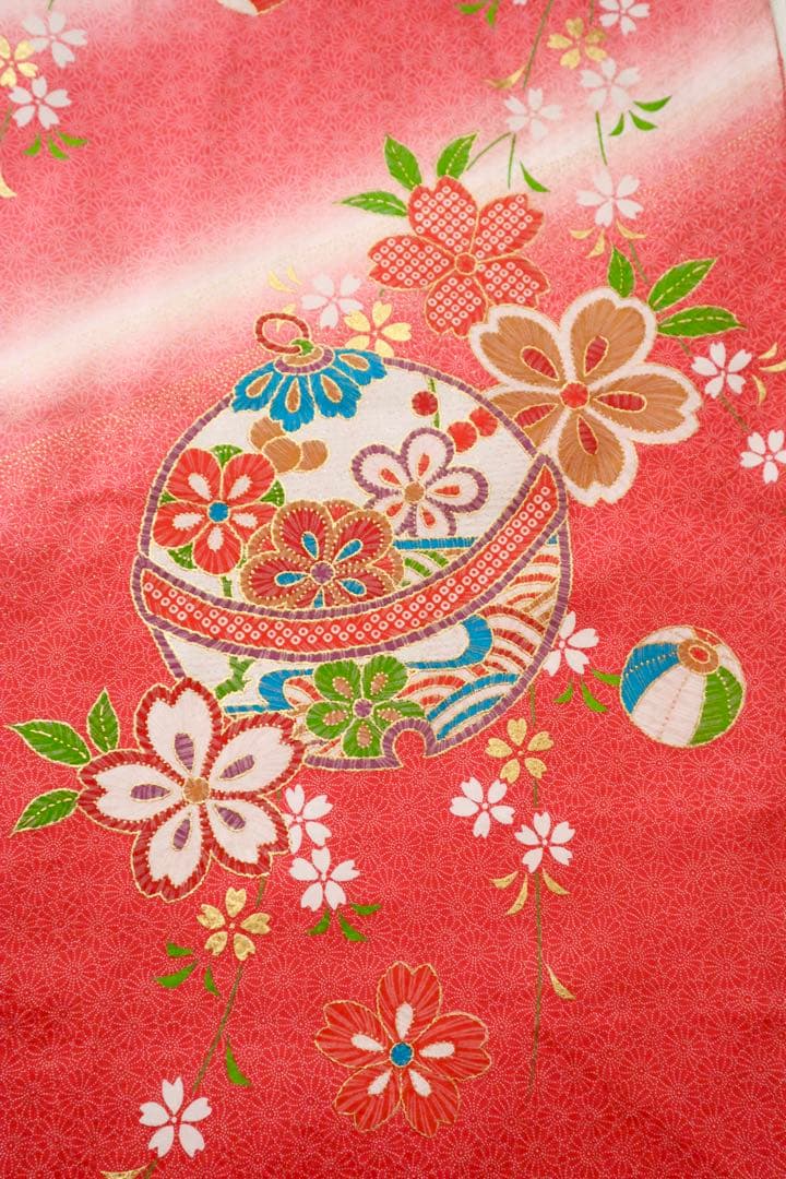 新品未使用　正絹　総絞り　被布　3歳　着物　一つ身　フルセット