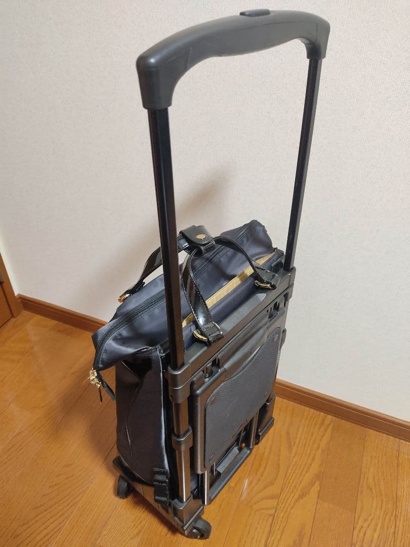 座面付き！SWANY スワニー　キャリーカート　キャリーバッグ　ブラック