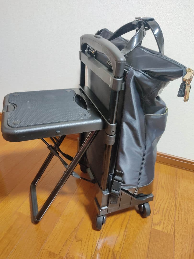 座面付き！SWANY スワニー　キャリーカート　キャリーバッグ　ブラック