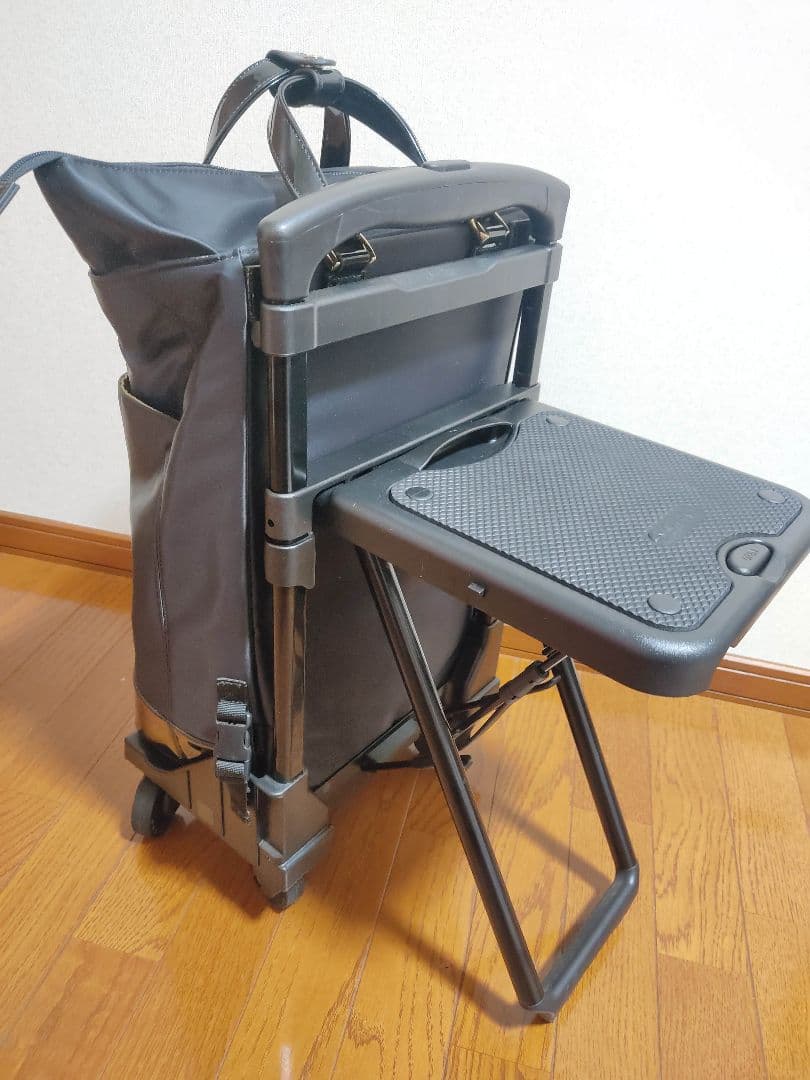 座面付き！SWANY スワニー　キャリーカート　キャリーバッグ　ブラック