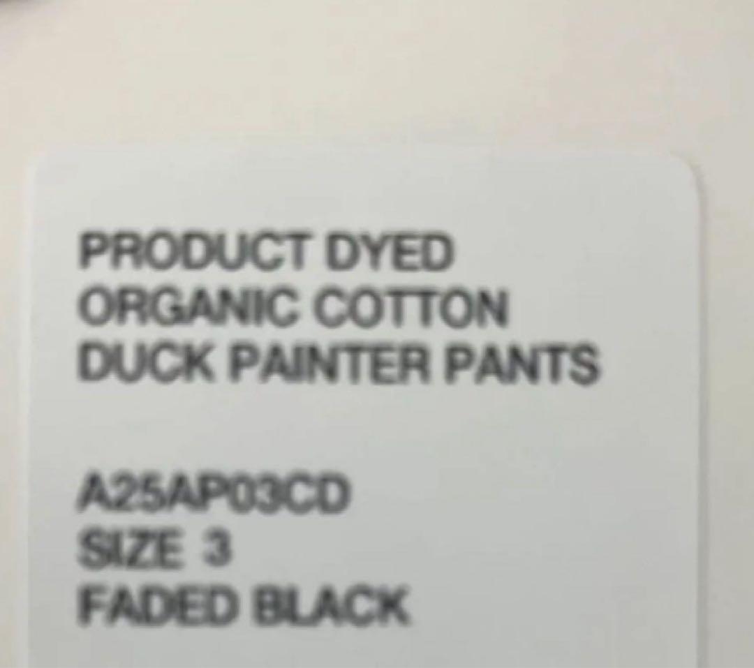 オーラリー　25aw COTTON DUCK PAINTER PANTS