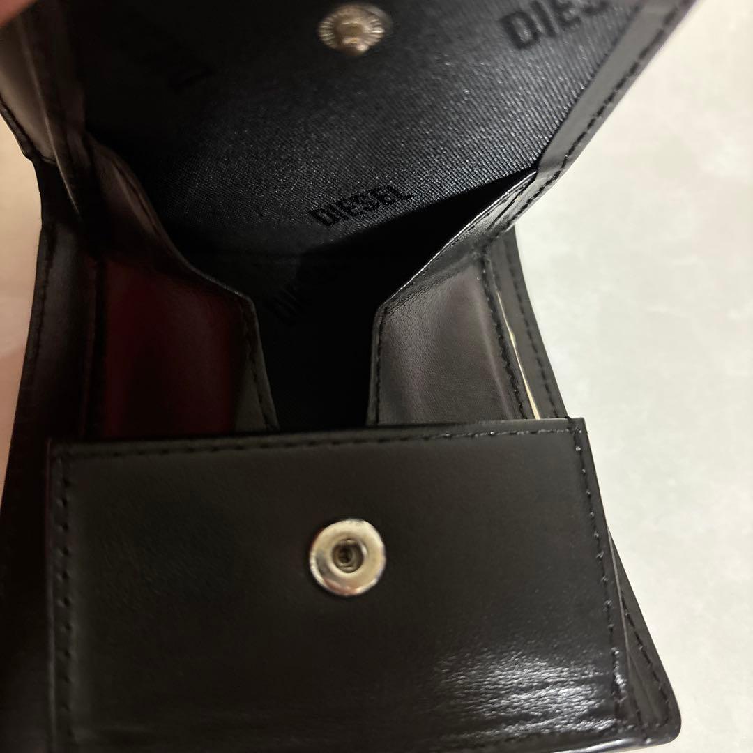 DIESEL ディーゼル 二つ折り財布 ロゴ バイフォールド ブラック