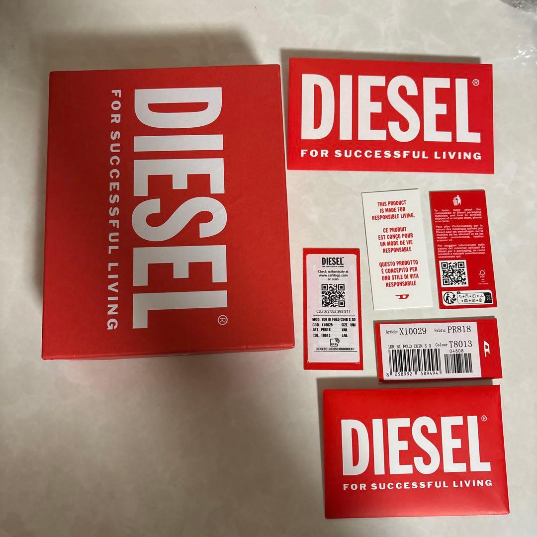 DIESEL ディーゼル 二つ折り財布 ロゴ バイフォールド ブラック
