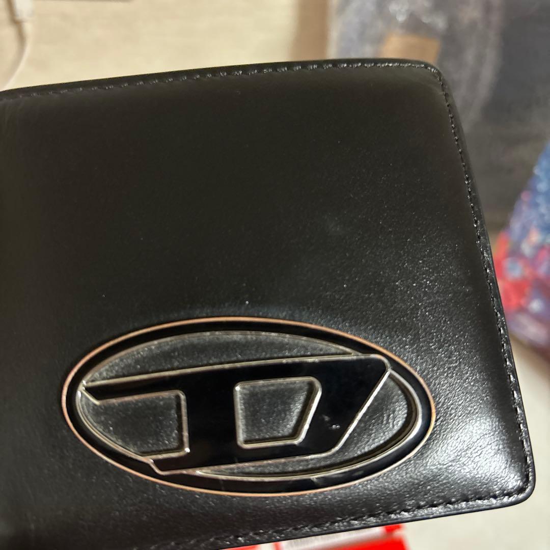 DIESEL ディーゼル 二つ折り財布 ロゴ バイフォールド ブラック
