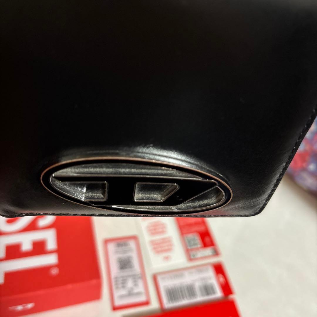 DIESEL ディーゼル 二つ折り財布 ロゴ バイフォールド ブラック