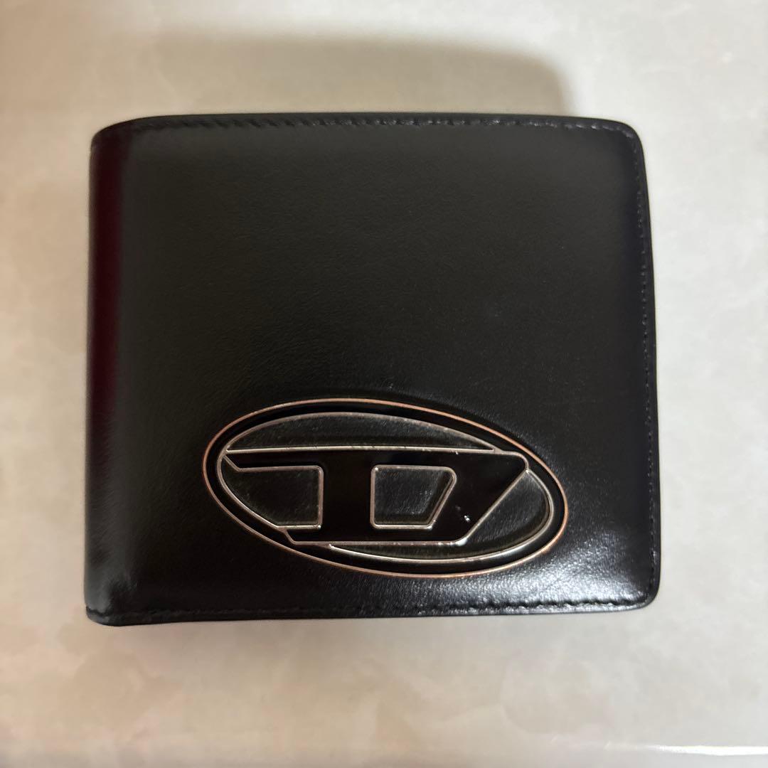 DIESEL ディーゼル 二つ折り財布 ロゴ バイフォールド ブラック