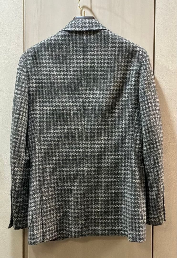 【美品】BEAMS-F グレー系チェック テーラードジャケット　44