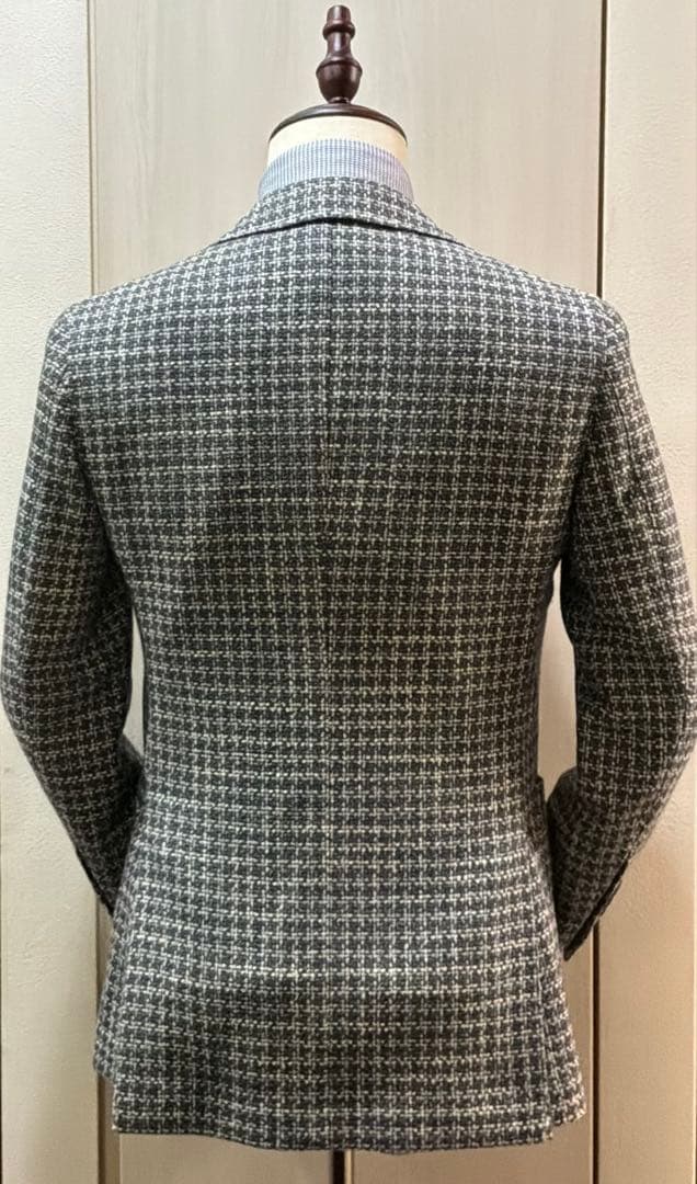 【美品】BEAMS-F グレー系チェック テーラードジャケット　44