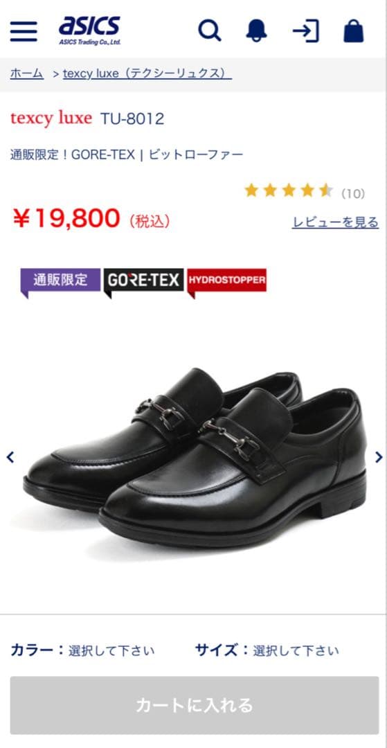 アシックス　テクシーリュクス 　幅広　27.5　耐滑底　ゴアテックス　新品未使用