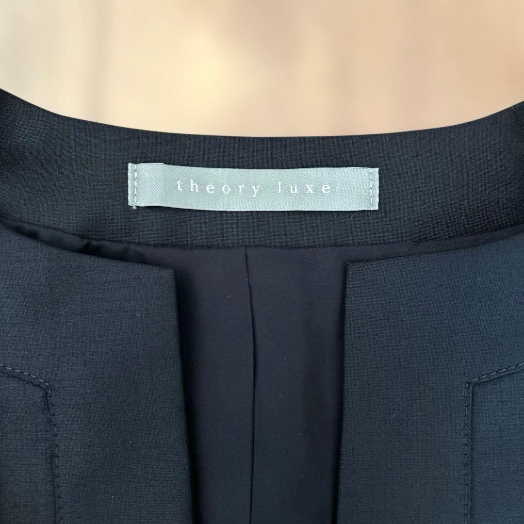 美品✨セオリーリュクス ノーカラー ジャケット エグゼクティブ 濃紺　38