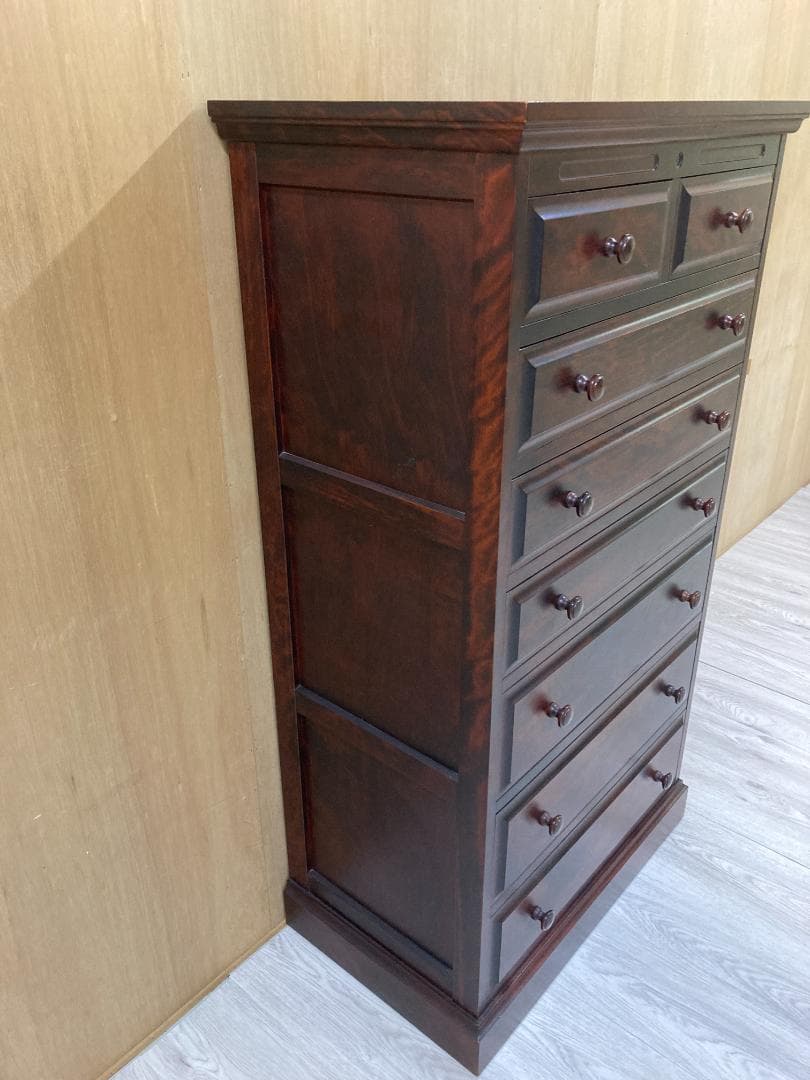 神居民芸 整理箪笥 樺材 無垢材 民芸家具 ７段引き出し 収納チェスト　北海道