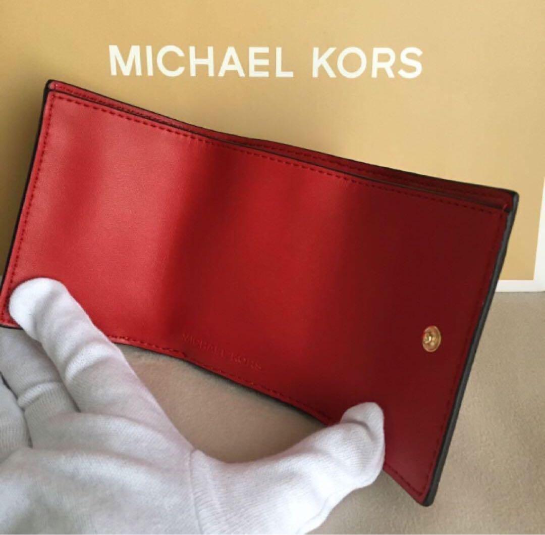 新品　MICHEAL KORS マイケルコース　三つ折り　財布　レッド