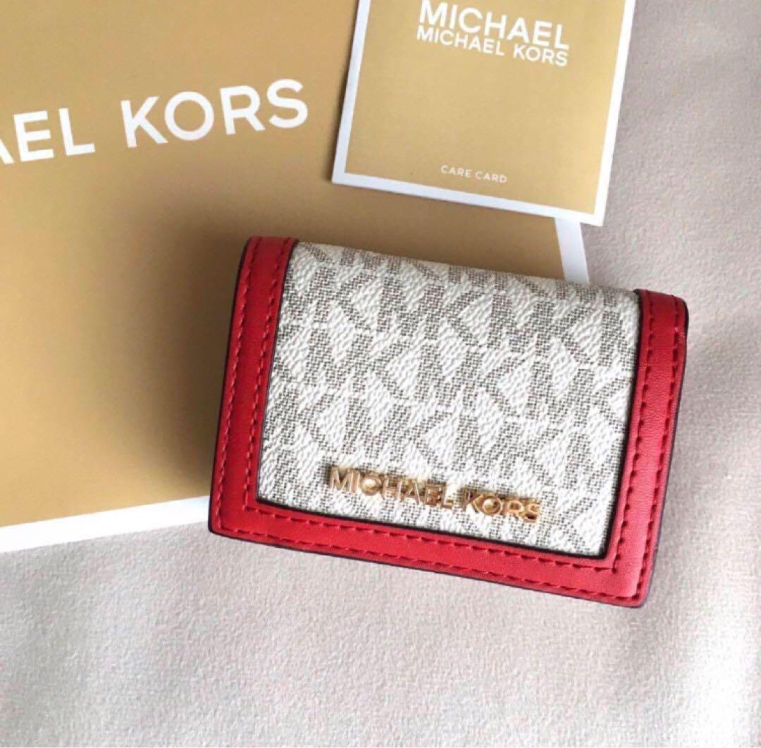 新品　MICHEAL KORS マイケルコース　三つ折り　財布　レッド