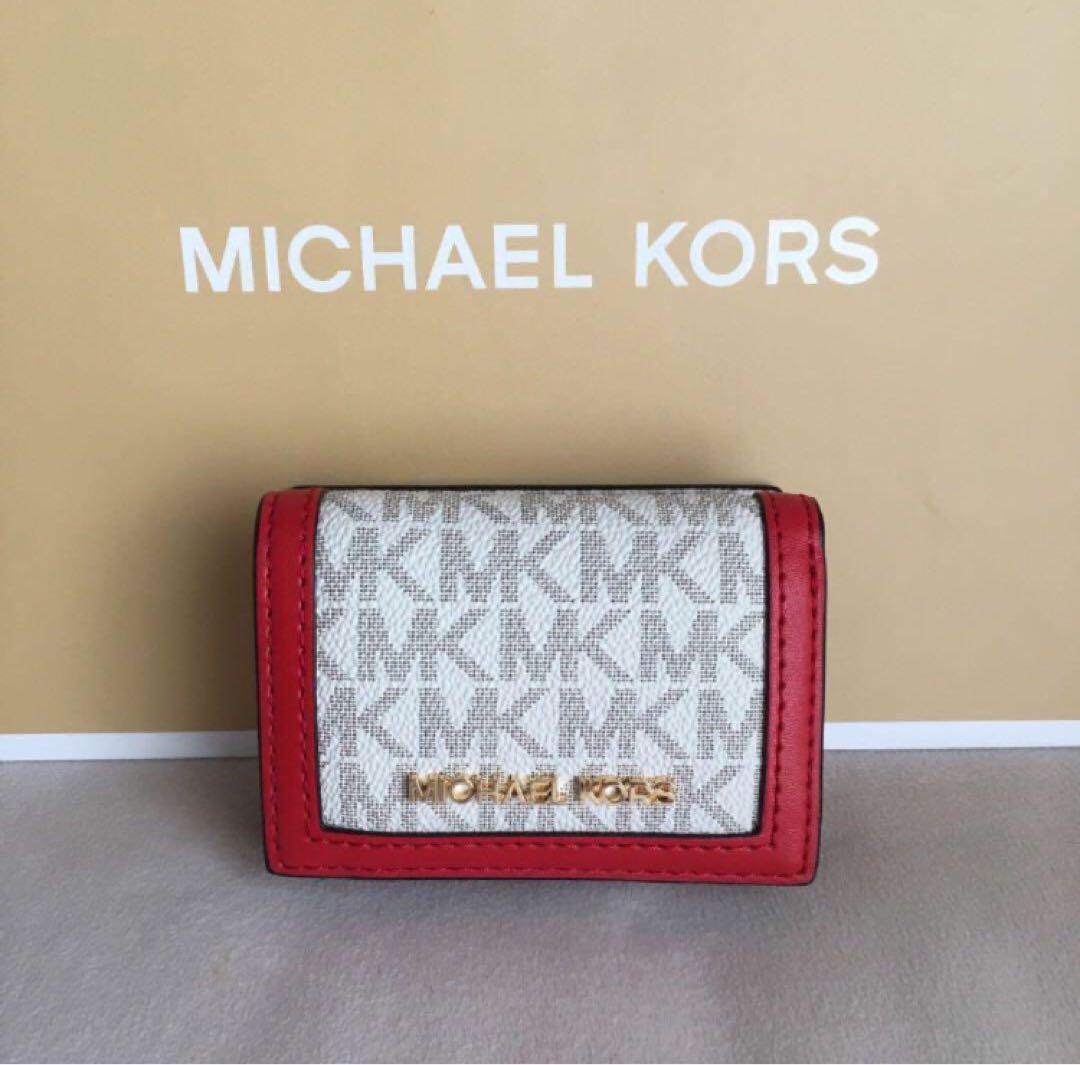 新品　MICHEAL KORS マイケルコース　三つ折り　財布　レッド