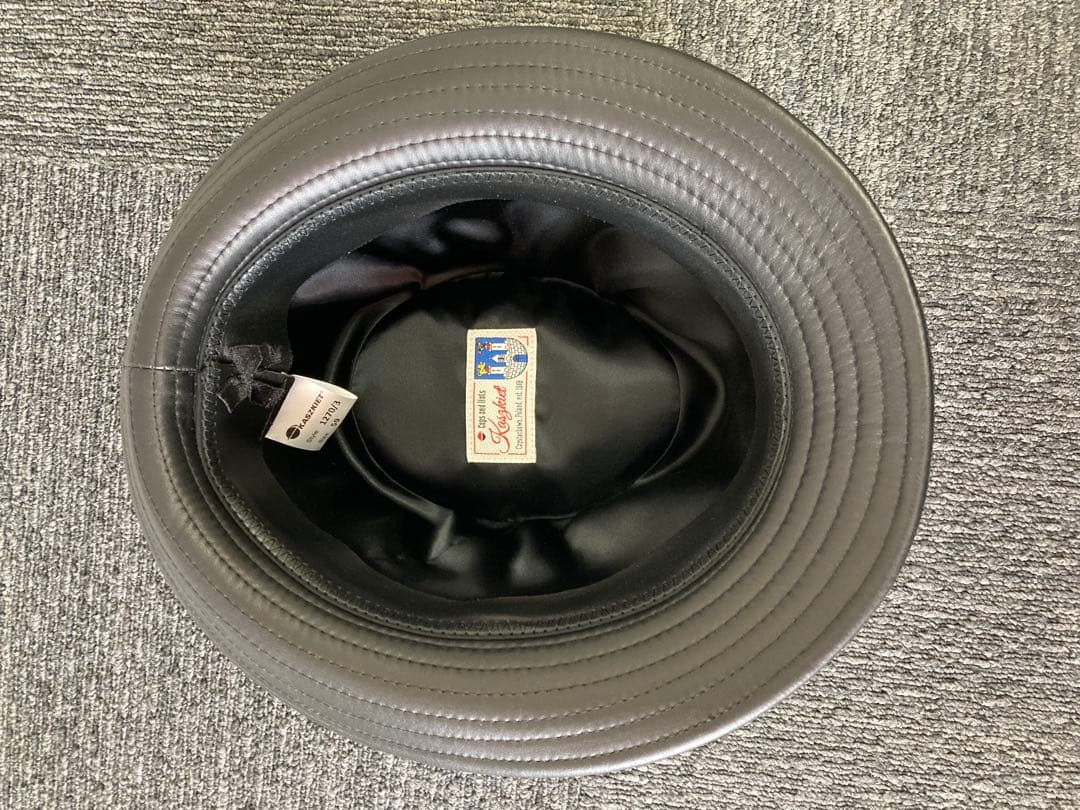 Kaszkiet レザーハット　ブラック　未使用品　サイズ59cm