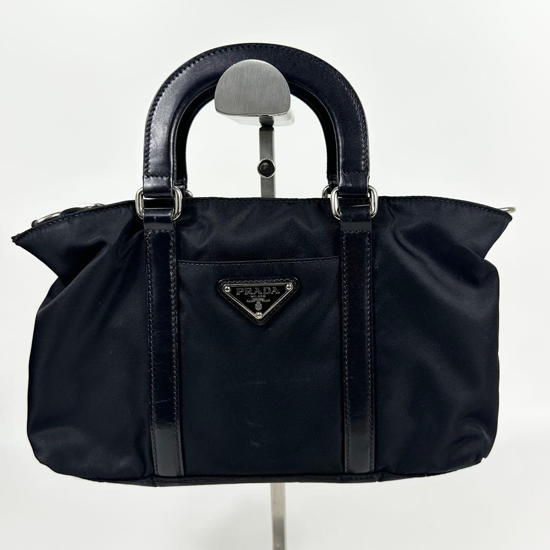 PRADA 2way ミニバッグ 3角ロゴ ナイロンレザー