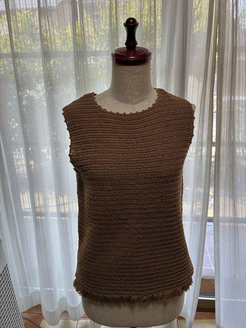 45rpm ハンドニット　ベスト　茶色