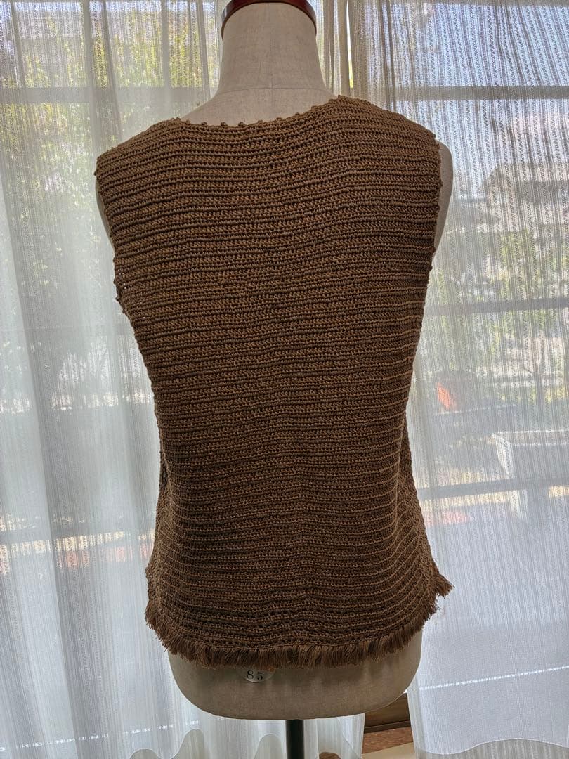45rpm ハンドニット　ベスト　茶色