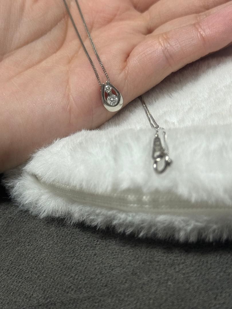 最終値下げ ptダイヤモンドネックレス　pt900 pt850 0.20ct