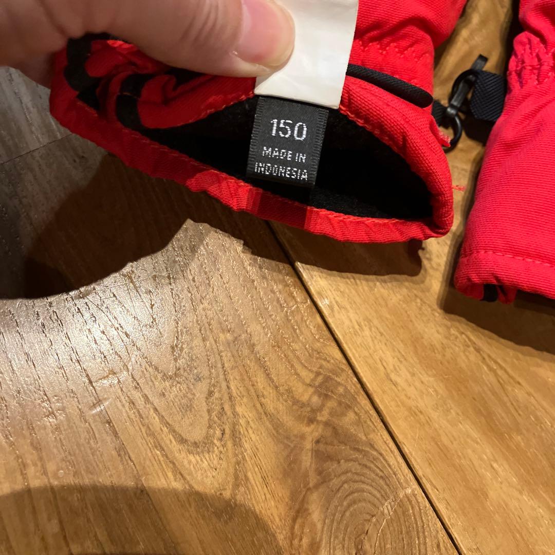 phenix スキーウェア 150cm グレー/ネイビー/レッド　グローブ付き