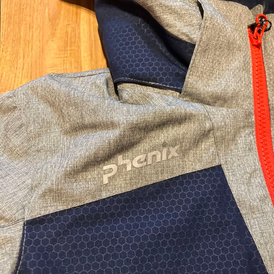 phenix スキーウェア 150cm グレー/ネイビー/レッド　グローブ付き