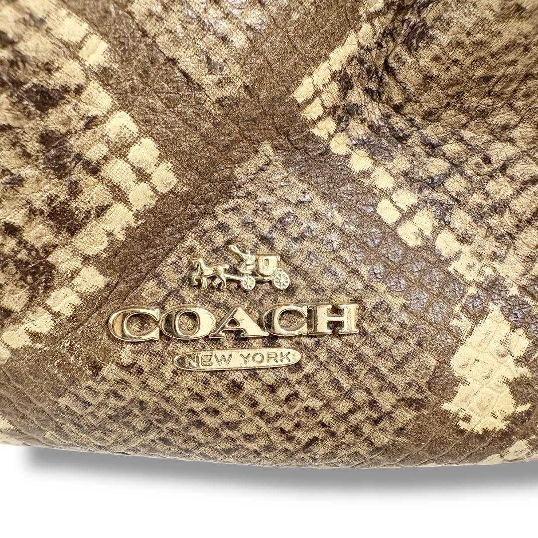 美品✨COACH コーチ パイソン柄 ヘビ柄 型押し トートバッグ A4収納可