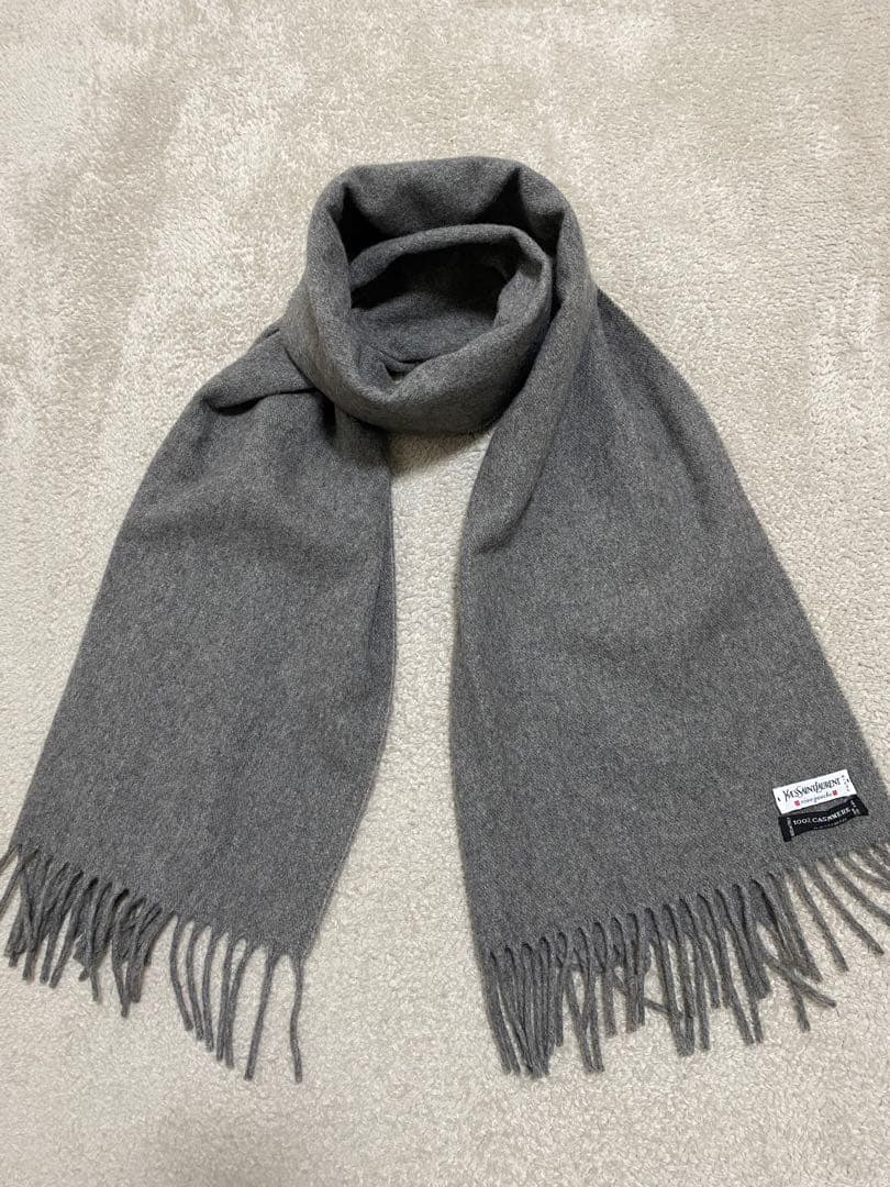 ヴィンテージ⭐︎イヴ・サンローランリヴゴーシュ　イタリア製カシミアマフラー