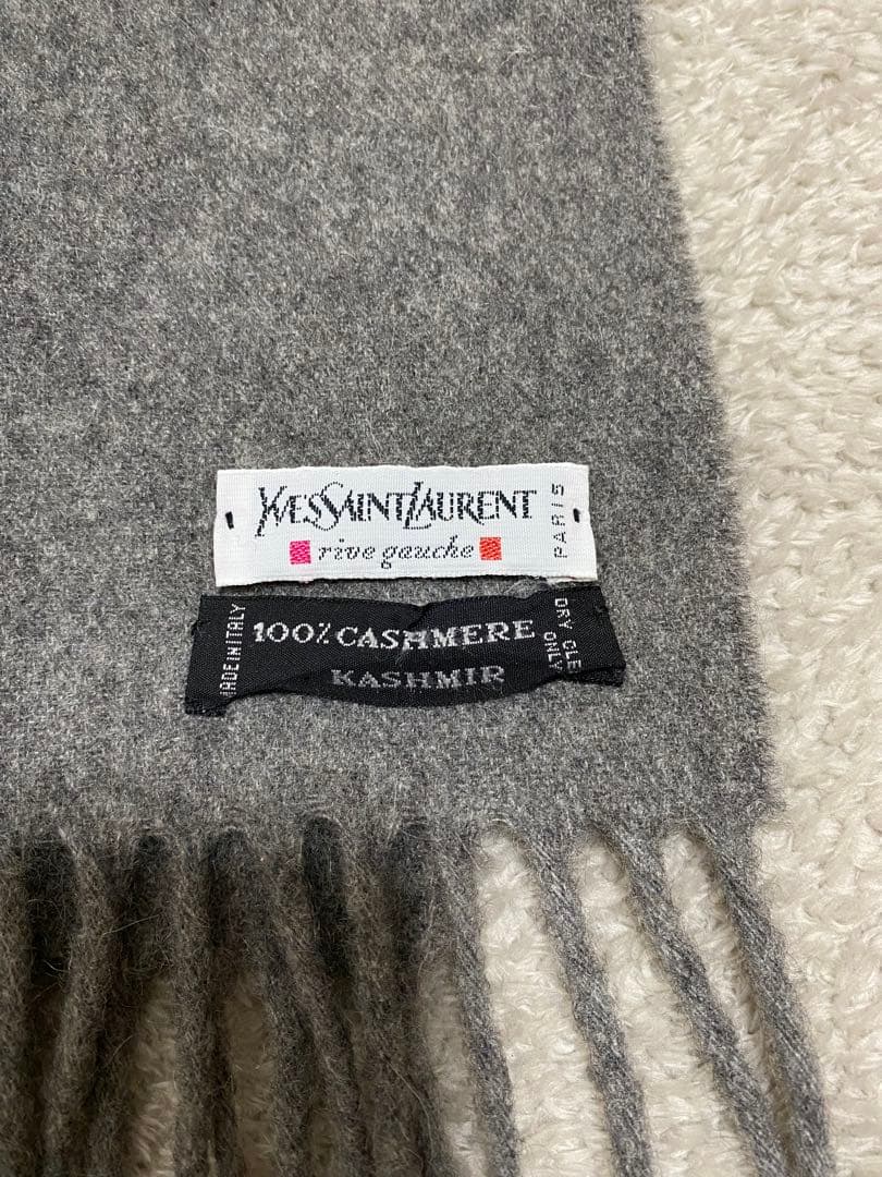 ヴィンテージ⭐︎イヴ・サンローランリヴゴーシュ　イタリア製カシミアマフラー