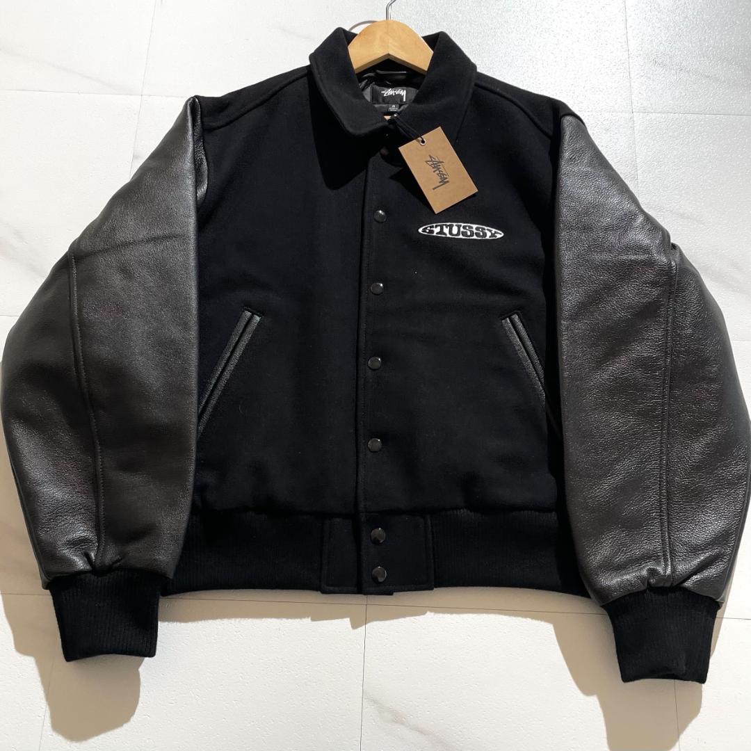 25aw　未使用　ステューシー　Stussy GLOBE VARSITY　黒　M