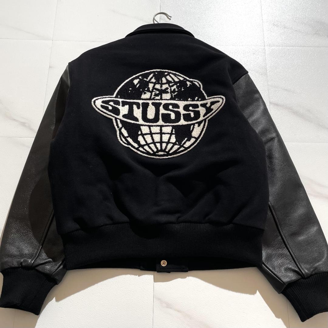 25aw　未使用　ステューシー　Stussy GLOBE VARSITY　黒　M