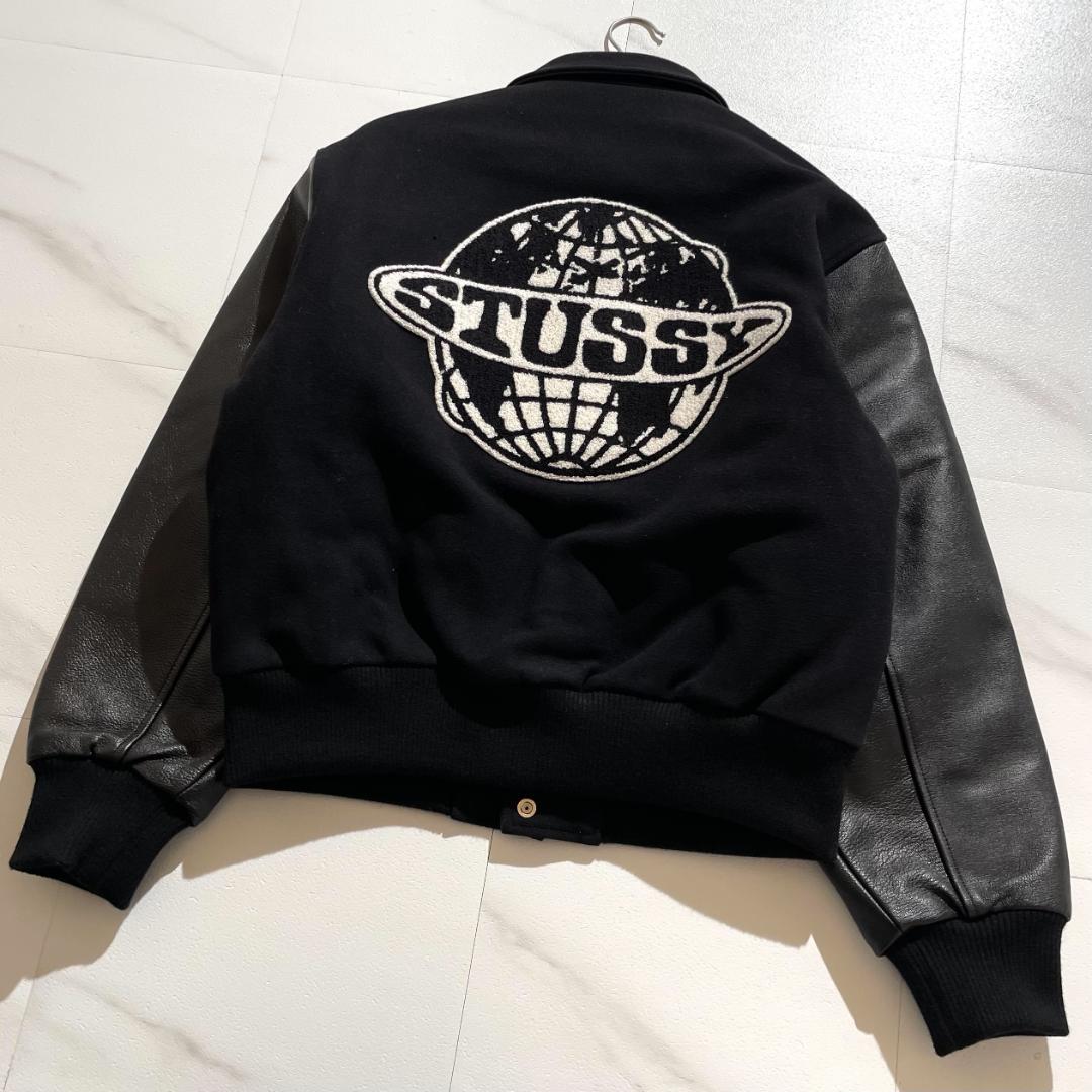 25aw　未使用　ステューシー　Stussy GLOBE VARSITY　黒　M