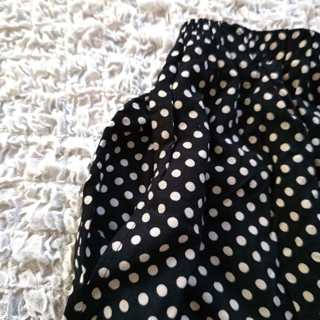 MOYURU　萌　ドット柄　サルエルパンツ　ブラック×ホワイト　M~L