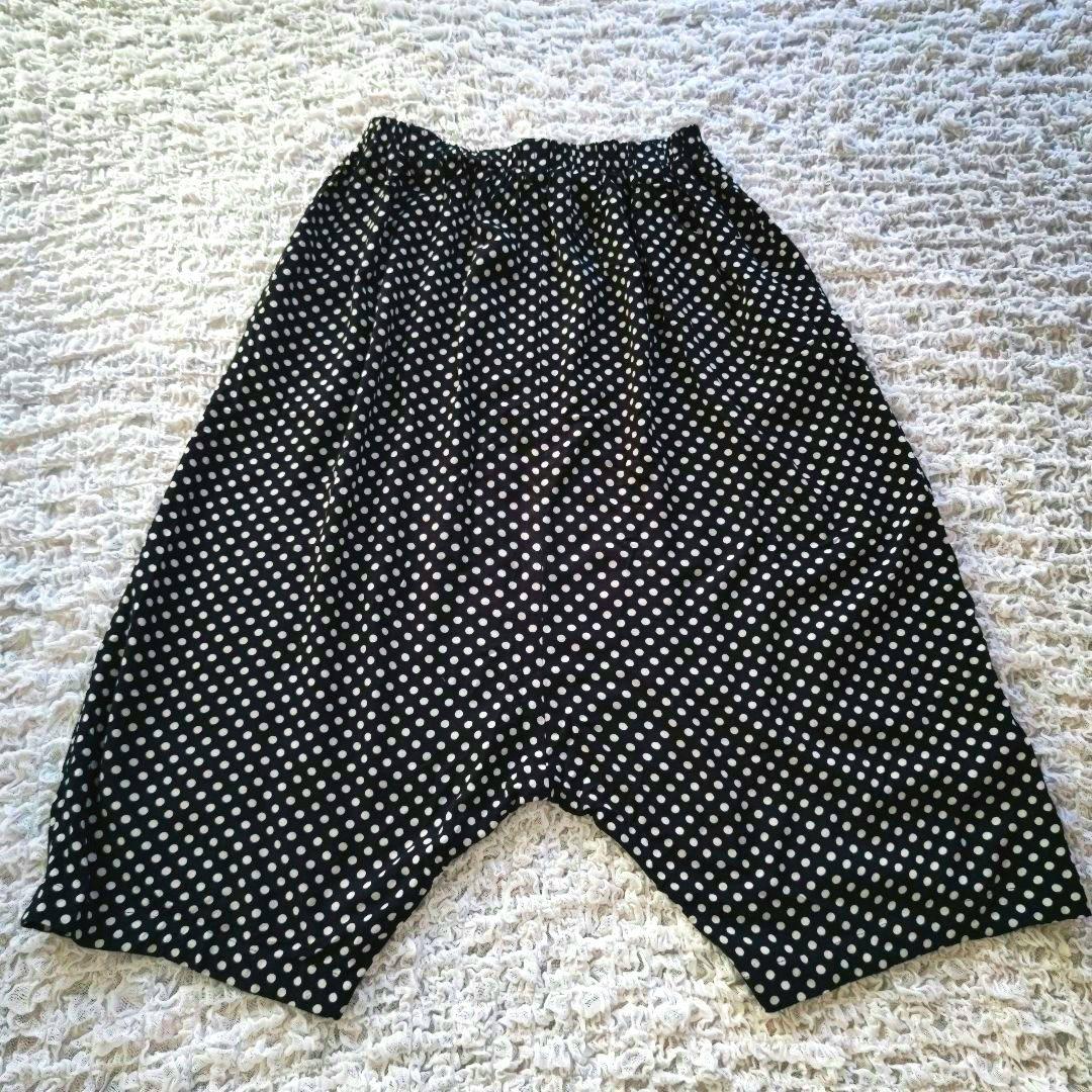 MOYURU　萌　ドット柄　サルエルパンツ　ブラック×ホワイト　M~L