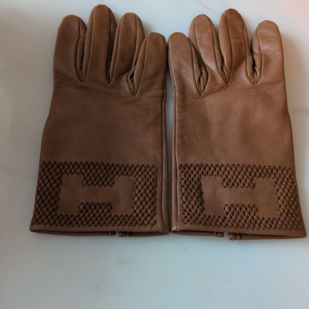 【エルメス Hロゴ レザーグローブ