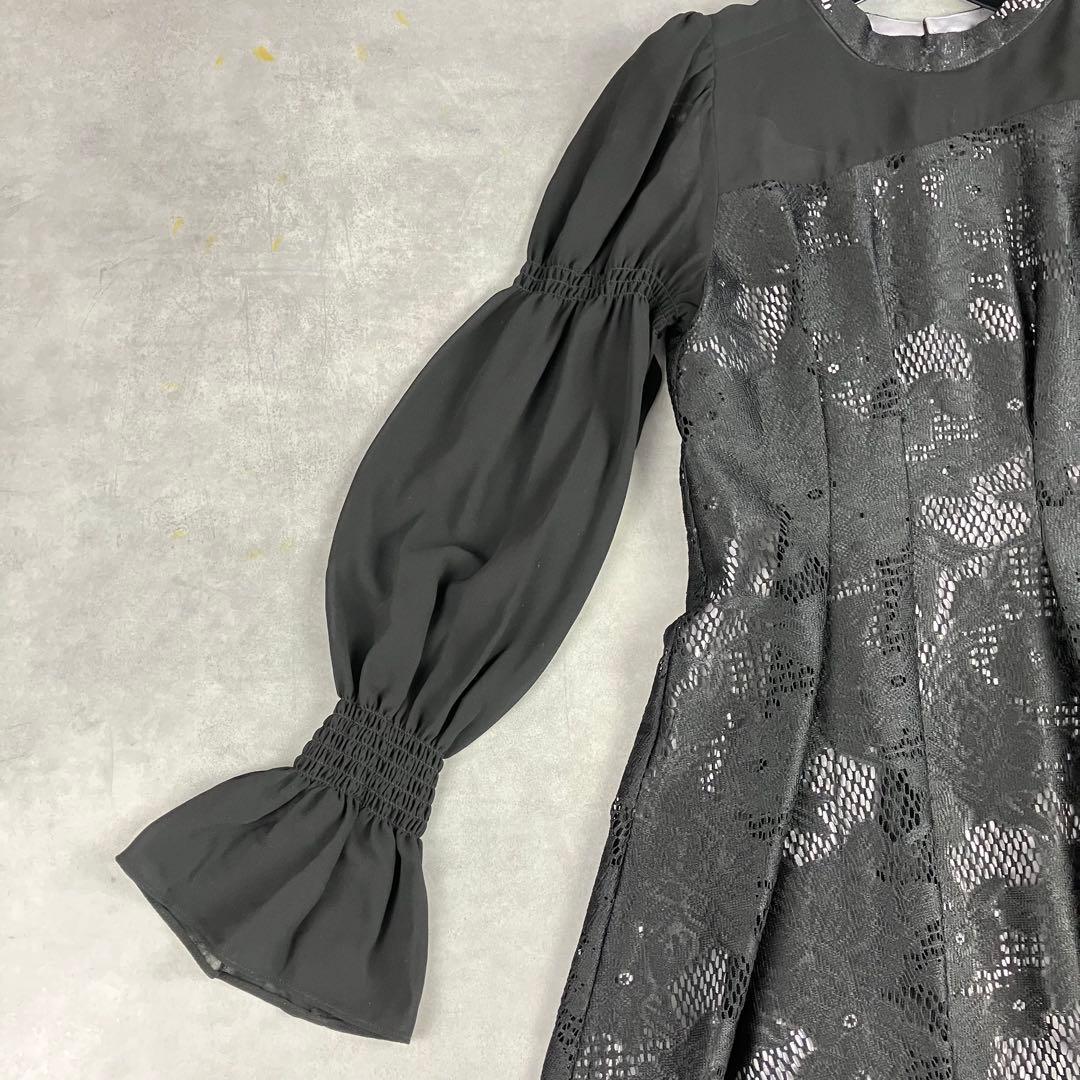 niana アシンメトリーレース切替ロングドレス 結婚式 お呼ばれ パーティ