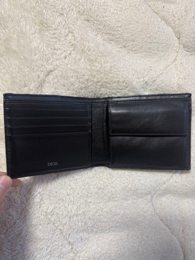 Dior 二つ折り財布 オブリーク ブラック