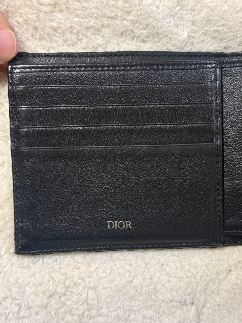 Dior 二つ折り財布 オブリーク ブラック
