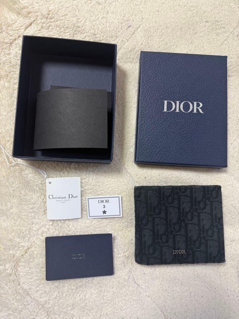Dior 二つ折り財布 オブリーク ブラック