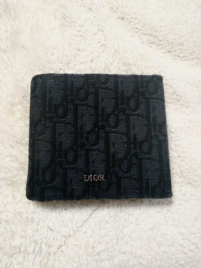 Dior 二つ折り財布 オブリーク ブラック