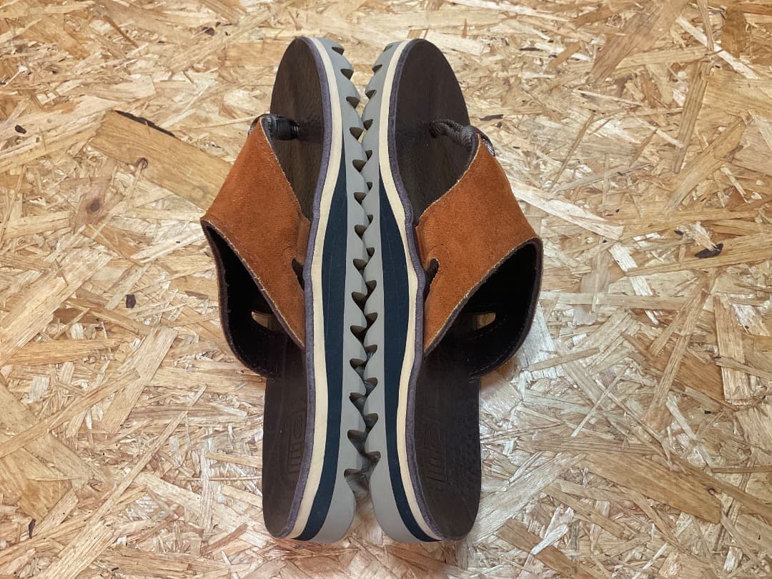 美品 The Sandalman ビーチワイド スエード/レザー サンダル 8