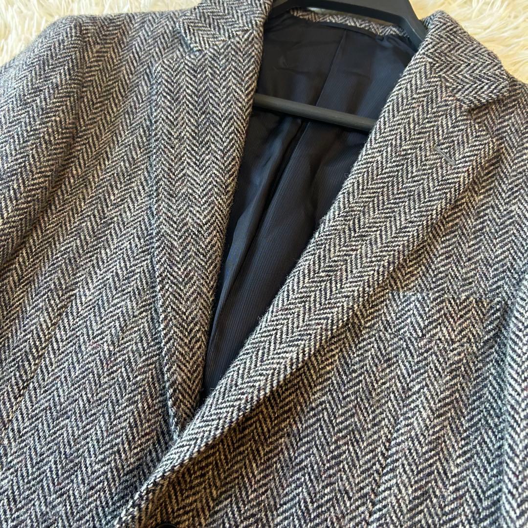 美品　ハリスツイードATELIER MADEテーラードジャケット ヘリンボーン