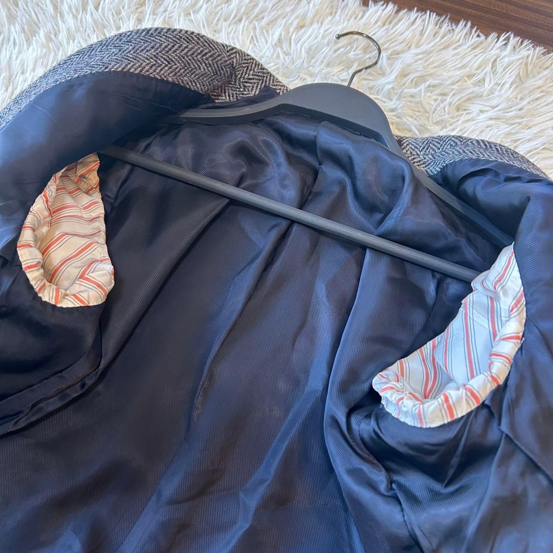 美品　ハリスツイードATELIER MADEテーラードジャケット ヘリンボーン