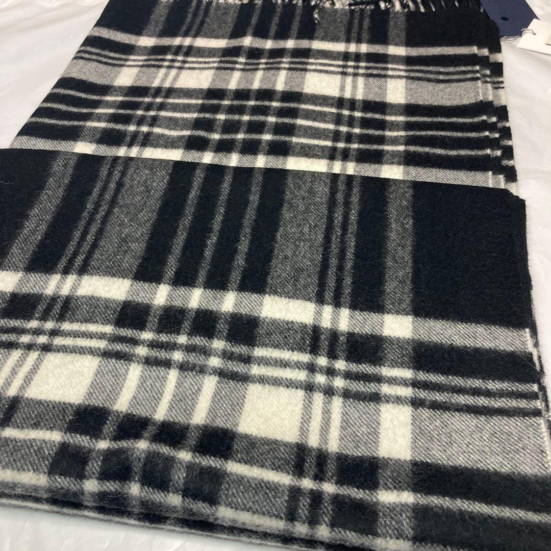専用 新品 ジョンストンズ カシミヤ100％ 大判ストール ブラック＆ホワイト