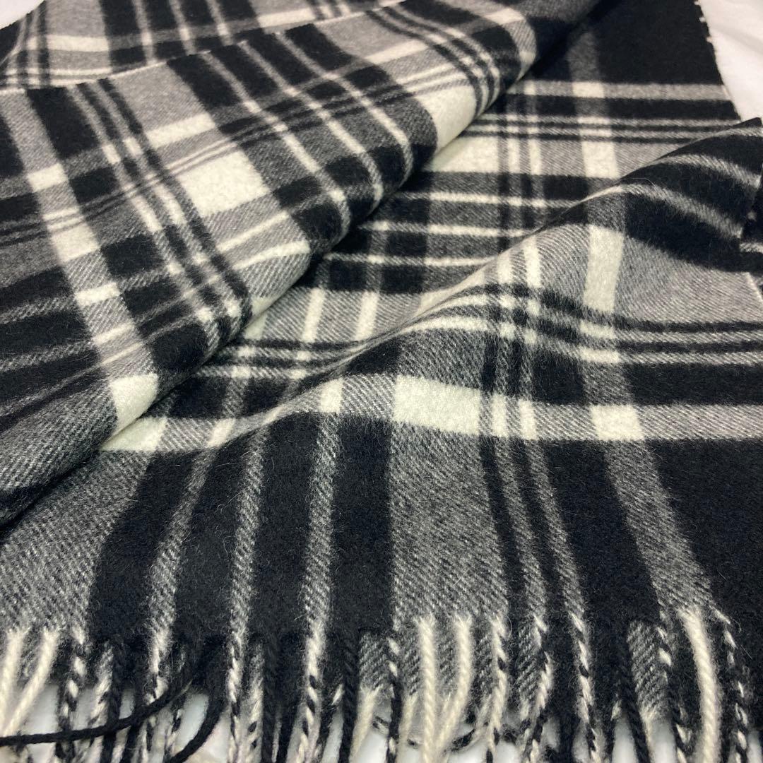 専用 新品 ジョンストンズ カシミヤ100％ 大判ストール ブラック＆ホワイト