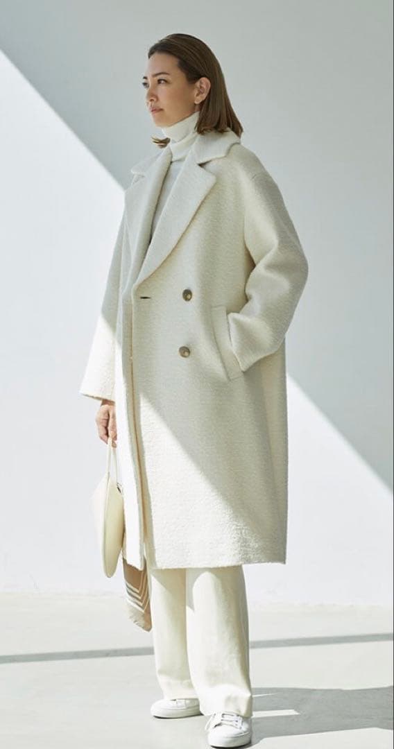 セオリーリュクス2023ツイードロングコート未使用ブラック