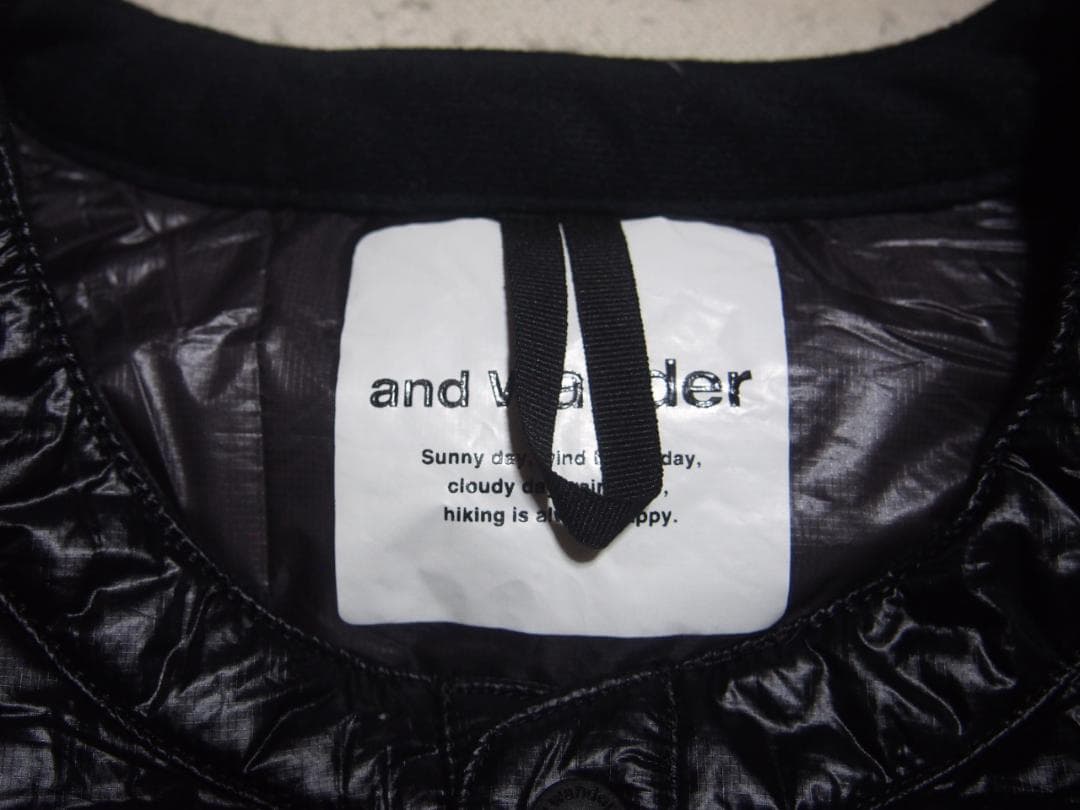 23FW and wander アンドワンダー ダウンベスト サイズWM