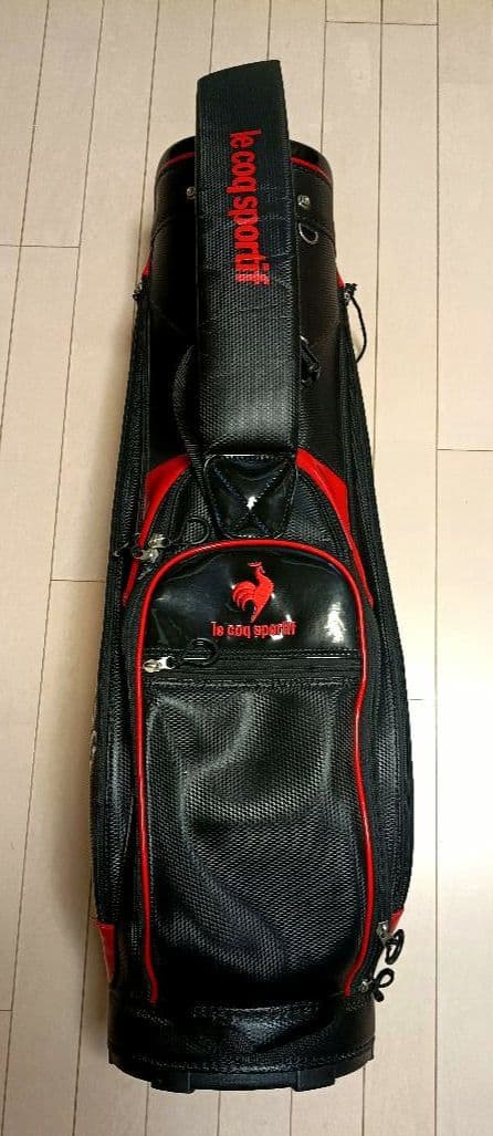 le coq sportif キャディバッグ ゴルフバッグ　ブラック/レッド